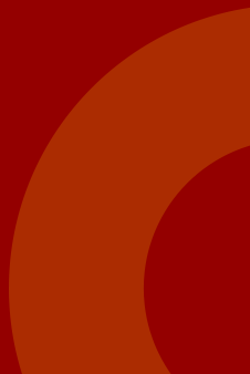 A red background with an orange circle in the middle.