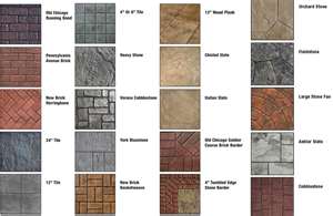 A variety of different types of concrete pavement.